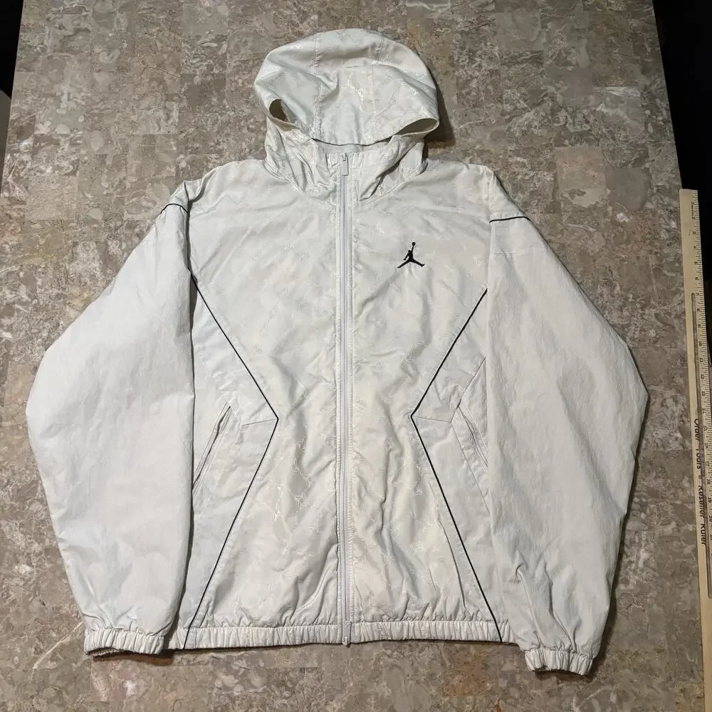 Nike Jordan Brooklyn Draft Jacket Mens XL Tan Orewood Full Zip Hoodie HV0554